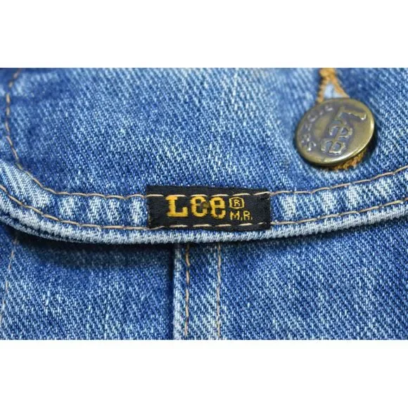 Storm Rider Lee Vintage Made in USA Denim Button Front Jean Jacket Distressed M - Picture 8 of 10